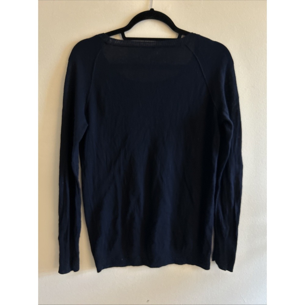 J Crew Sweater Women Small Blue Linen Cotton Crew Neck Knit Soft Girl Feminine - Picture 5 of 5